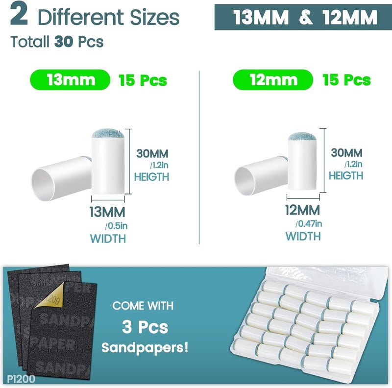 SOLROS STUDIO Billiard Pool Cue Tips - Pool Stick Tips Slip-on Tips Replacement Accessories Kit with Storage Box Leather Cue Head for Snooker Home Club Bar Game- SOLROS - Image 2